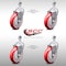 Service Caster 5 Inch SS Red Polyurethane Wheel Swivel 1/2 Inch Threaded Stem Caster Set SCC SCC-SSTS20S514-PPUB-RED-121315-4 - alternate 3